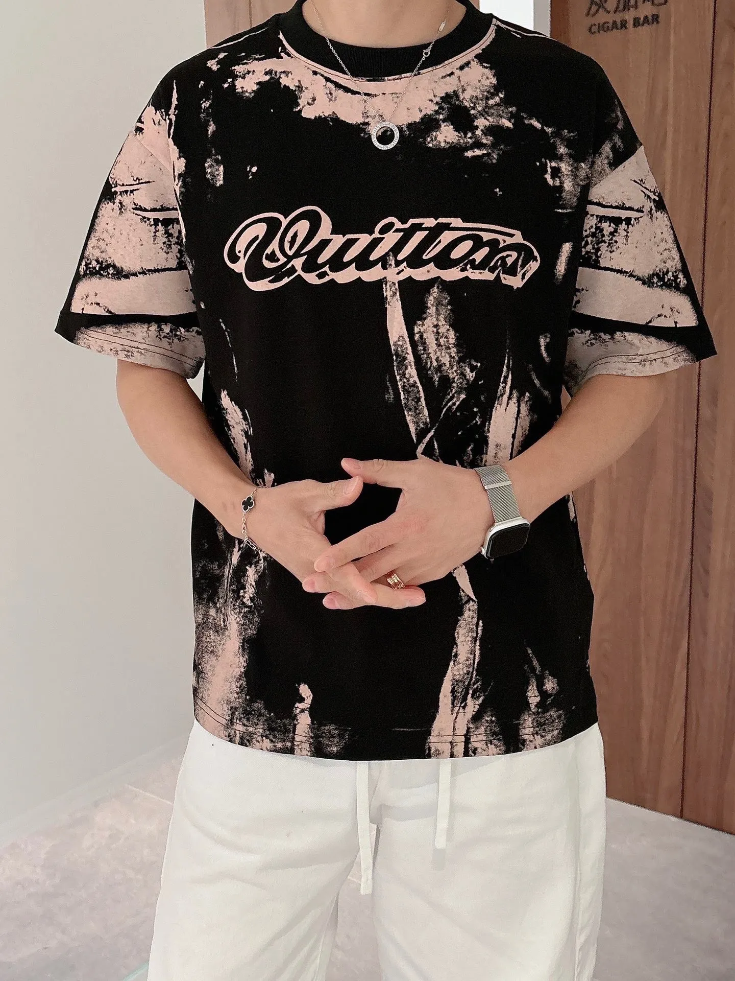 Louis Vuitton/Louis Vuitton optical illusion tie-dye printed short sleeves